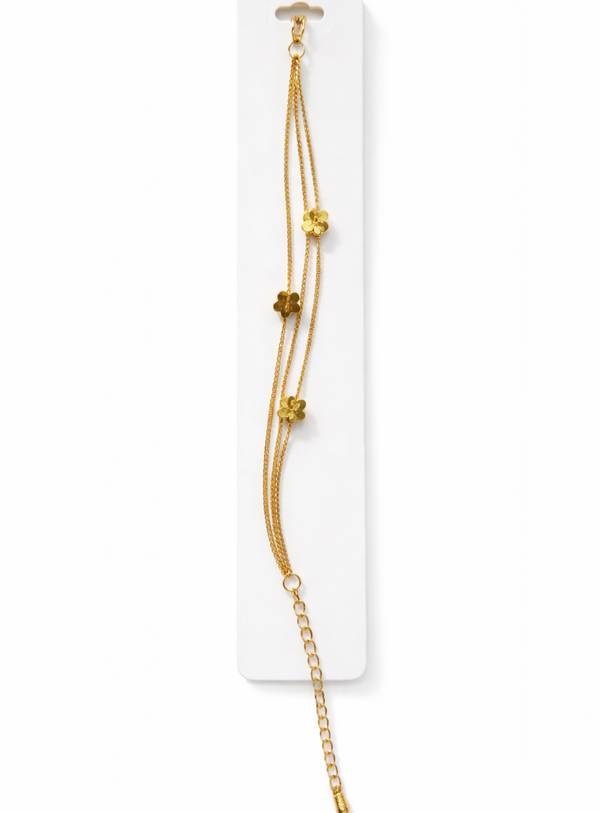 Gold Flower Charm Bracelet