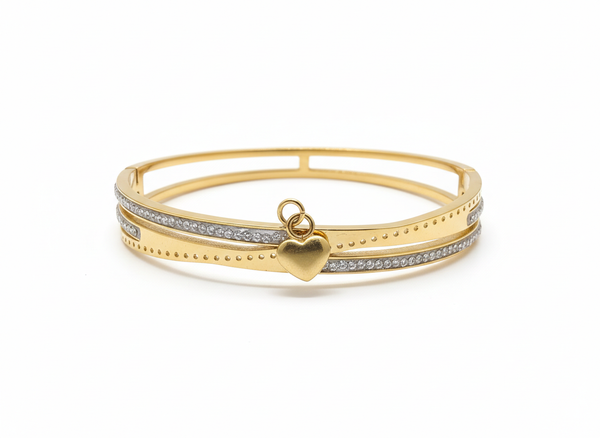 Gold Heart Charm Bracelet