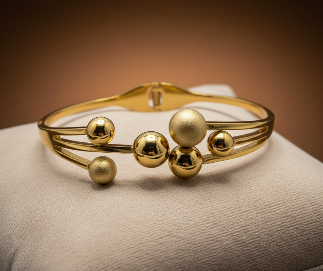 Gold Crystal Bangle Bracelet