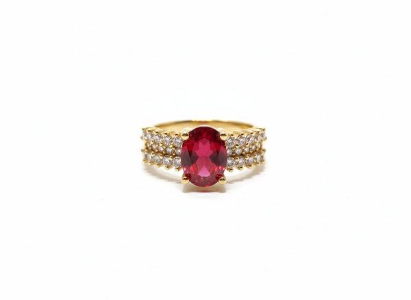 Luxury Ruby Oval Gold Ring