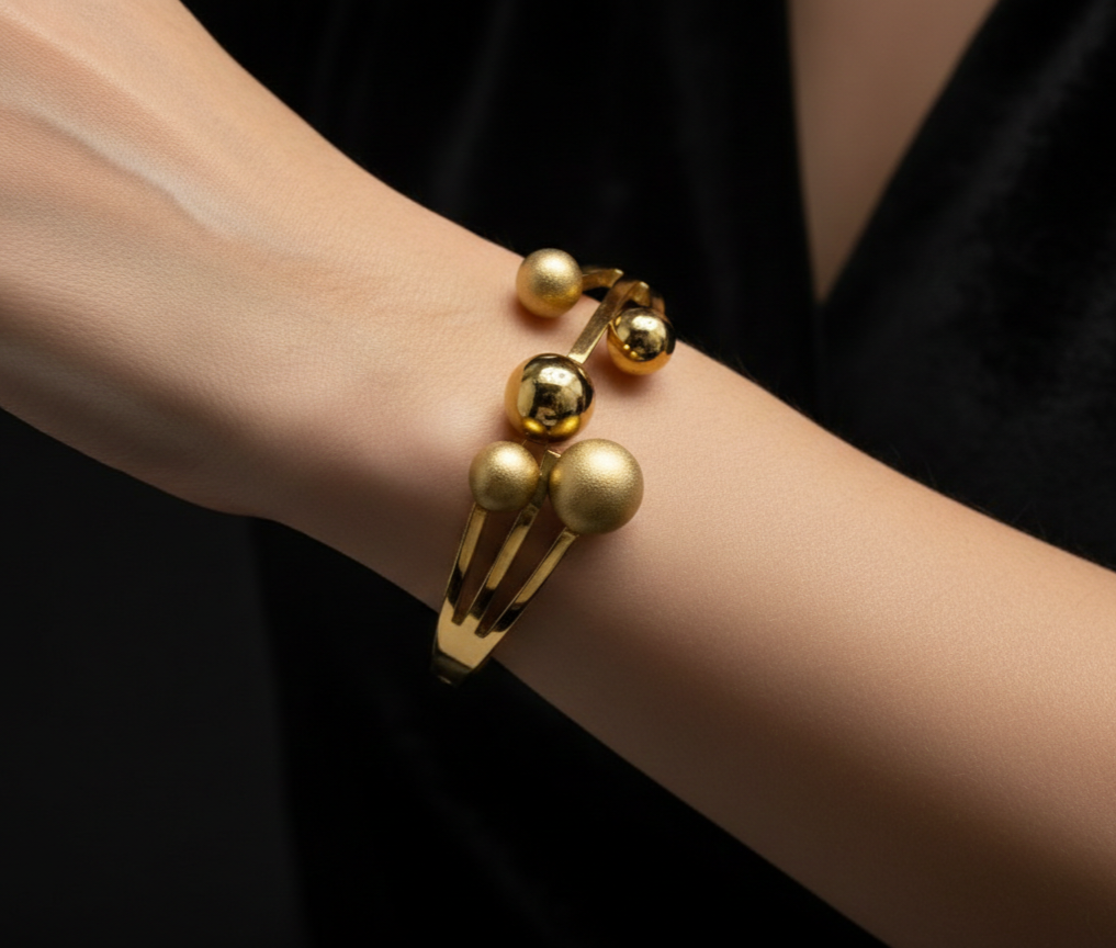 Gold Crystal Bangle Bracelet